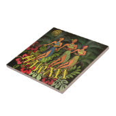 Hawaii Aloha Palm Hula Art Design Tegeltje (Zijkant)