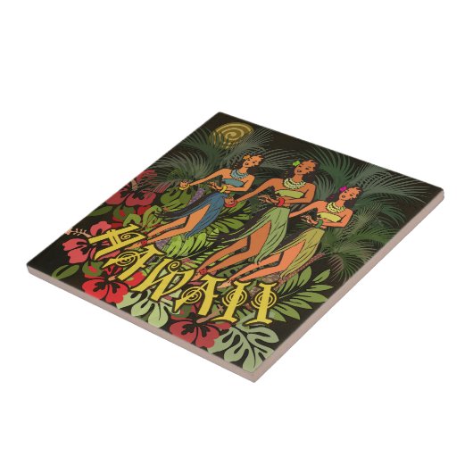 Hawaii Aloha Palm Hula Art Design Tegeltje (Zijkant)