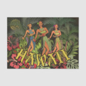 Hawaii Aloha Palm Hula Art Design Tissuepapier (Voorkant)