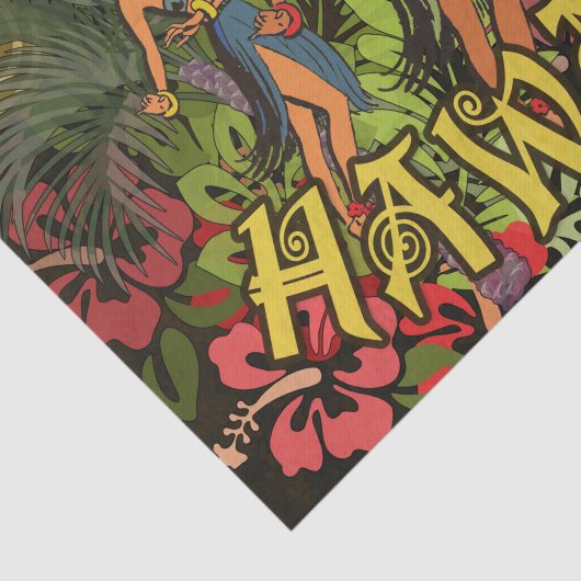 Hawaii Aloha Palm Hula Art Design Tissuepapier (Detail)