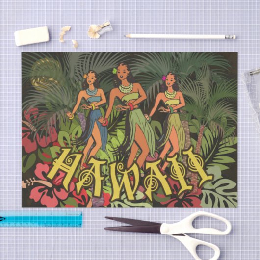 Hawaii Aloha Palm Hula Art Design Tissuepapier (Craft)