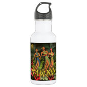 Hawaii Aloha Palm Hula Art Design Waterfles (Voorkant)