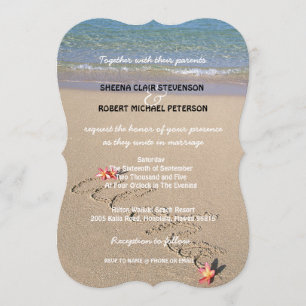 Hawaii Aloha Plumeria Flower Beach Wedding Invites Kaart
