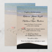 Hawaii Aloha Plumeria Flower Beach Wedding Invites Kaart (Voorkant / Achterkant)