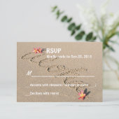 Hawaii Aloha Plumeria Flower Beach Wedding RSVP (Staand voorkant)