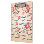 Hawaii Aloha Print met Flowers en Island Names Klembord (Links)