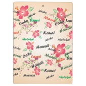 Hawaii Aloha Print met Flowers en Island Names Klembord (Achterkant)
