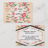 Hawaii Aloha Print met Flowers en Island Names Visitekaartje (Voorkant / Achterkant)