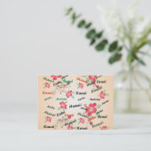 Hawaii Aloha Print met Flowers en Island Names Visitekaartje (Staand voorkant)