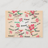 Hawaii Aloha Print met Flowers en Island Names Visitekaartje (Voorkant)