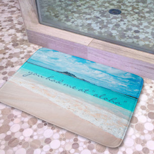 Hawaii Aloha Quote Turquoise Tropical Beach foto Badmat