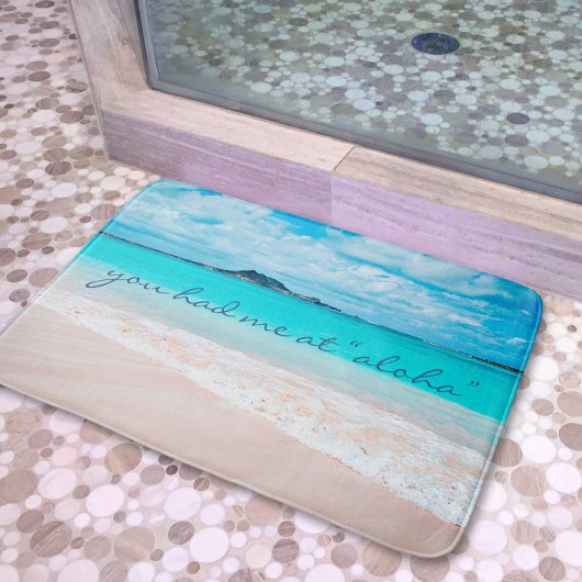 Hawaii Aloha Quote Turquoise Tropical Beach foto Badmat