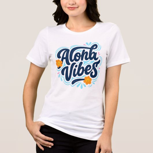 Hawaii Aloha Sfeer Hawaiaans Eiland Tri-Blend Shirt (Voorkant)