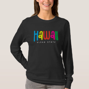 Hawaii Aloha Staat Kleurrijke Strand Vakantie Jong T-shirt