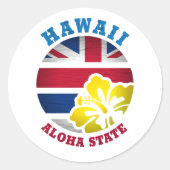 HAWAII ALOHA STAATSVLAG RONDE STICKER (Voorkant)