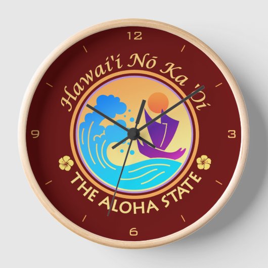 Hawaii Aloha State Clock (Voorkant)