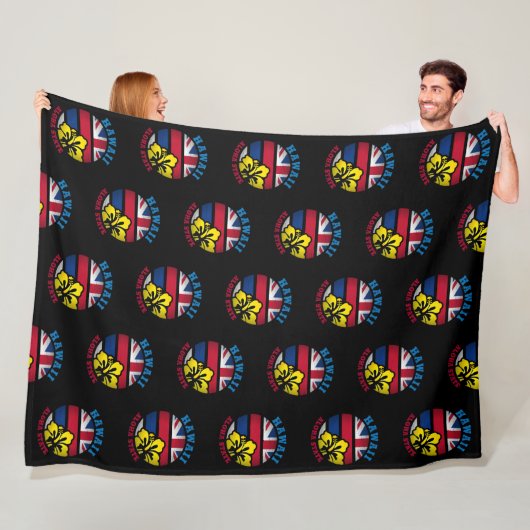 HAWAII ALOHA STATE FLAG FLEECE DEKEN (In situ)