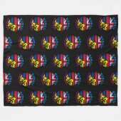 HAWAII ALOHA STATE FLAG FLEECE DEKEN (Voorkant (Horizontaal))