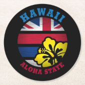 HAWAII ALOHA STATE FLAG RONDE KARTONNEN ONDERZETTER (Voorkant)