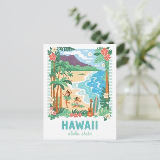 Hawaii Aloha State Verenigde Staten Zomerreizen Briefkaart (Staand voorkant)