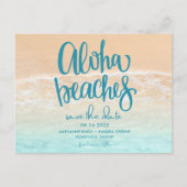 Hawaii Aloha stranden bruiloft redden Datum Aankondigingskaart (Voorkant)