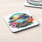Hawaii Aloha Tropical Beach Bergen Reizen Bier Onderzetter (Linkerzijde)