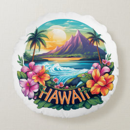 Hawaii Aloha Tropical Beach Bergen Reizen Rond Kussen