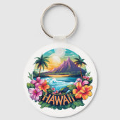 Hawaii Aloha Tropical Beach Bergen Reizen Sleutelhanger (Voorkant)