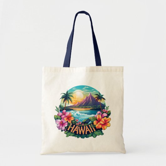 Hawaii Aloha Tropical Beach Bergen Reizen Tote Bag (Voorkant)
