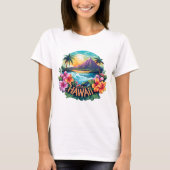 Hawaii Aloha Tropical Beach Mountains T-shirt (Voorkant)