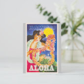 Hawaii Aloha Vintage Travel Feestdagenkaart (Staand voorkant)