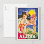 Hawaii Aloha Vintage Travel Feestdagenkaart (Voorkant / Achterkant)