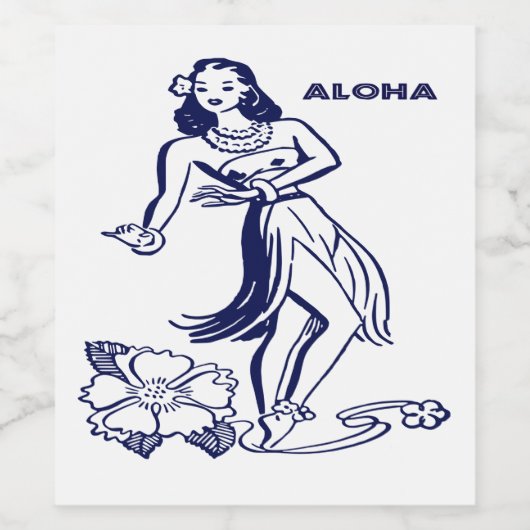 Hawaii Aloha Wijn Etiket (Enkel label)