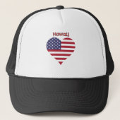 Hawaii American Flag Heart Trucker Pet (Voorkant)