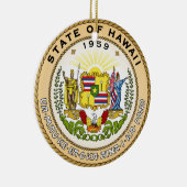 Hawaii: Amerikaanse vlag Keramisch Ornament (Rechts)