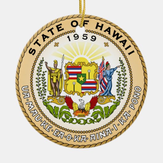 Hawaii: Amerikaanse vlag Keramisch Ornament (Voorkant)