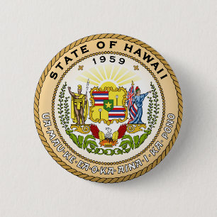 Hawaii: Amerikaanse vlag Ronde Button 5,7 Cm