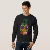Hawaii Ananas Aloha Bloem Strand Backprint Trui (Voorkant volledig)