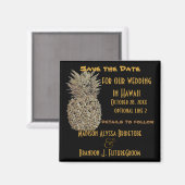 Hawaii Ananas Sla de datum op Magneet (Voorkant / Achterkant)