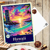 Hawaii | Anime Style Cel Shaded Briefkaart