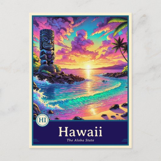 Hawaii | Anime Style Cel Shaded Briefkaart (Voorkant)