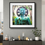 Hawaii Antiek Turquoise Blue Buddha Foto Peace Poster<br><div class="desc">Vrede. Ik ontdekte gelukkig dit Aziatische Boeddha-standbeeld in een overdreven Hawaiiaanse tuintuin, die vrede en eenzaamheid uitstraalt. Als ik kijk naar dit serene foto-poster afbeelding, dan denk ik na en stel ik me voor wat ik kan bereiken. Het is een geweldig cadeau voor iemand speciaal! U kunt dit poster eenvoudig...</div>