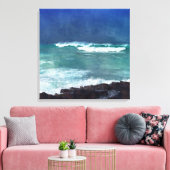 Hawaii Aqua Blue Ocean Waves Surf Zee Water Storm Canvas Afdruk (Insitu (Woonkamer))