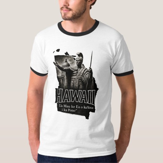Hawaii Artistic T-Shirt – King Kamehameha Statue (Voorkant)