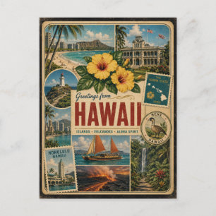 Hawaii Authentieke Vintage Stijl Ansichtkaart Briefkaart