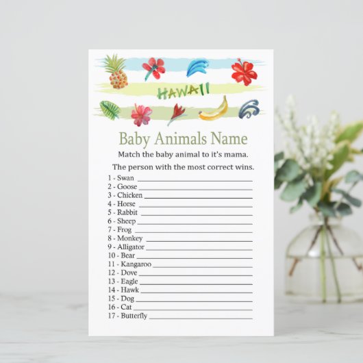 Hawaii Baby Animals Name Game (Staand voorkant)