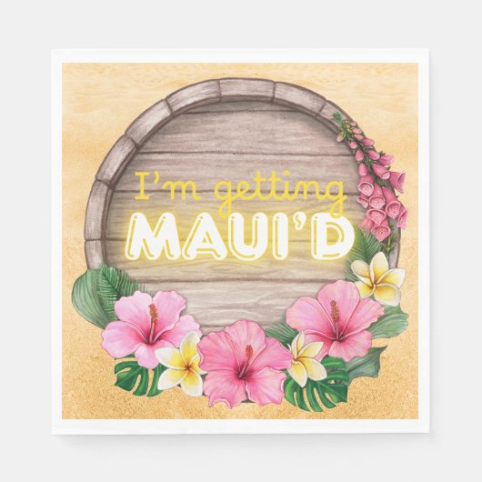 Hawaii Bachelorette Party I'm Getting Maui'd Servet (Voorkant)