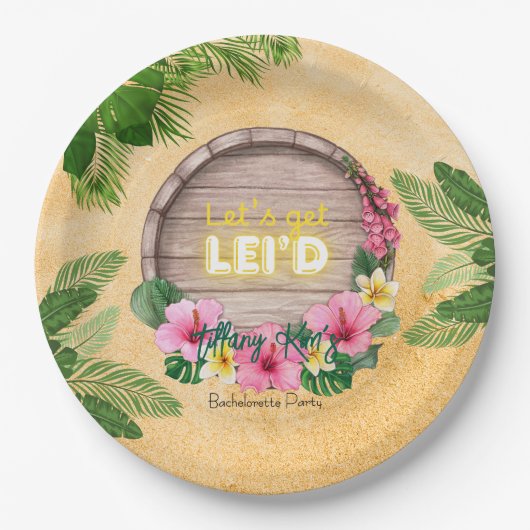 Hawaii Bachelorette Party Papieren Bordje (Voorkant)