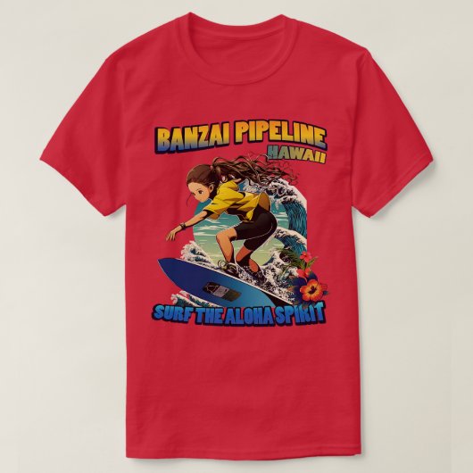 Hawaii banzai pipeline surfen 80804 TShirt (Design voorkant)