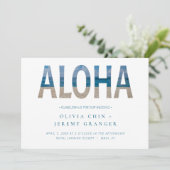 Hawaii Beach Aloha Photo Destination Wedding Kaart (Staand voorkant)